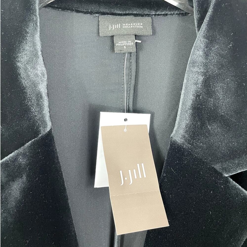 J.Jill Wearever Collection Velvet One Button Belted Blazer Black Women's Sm NEW - Picture 13 of 14